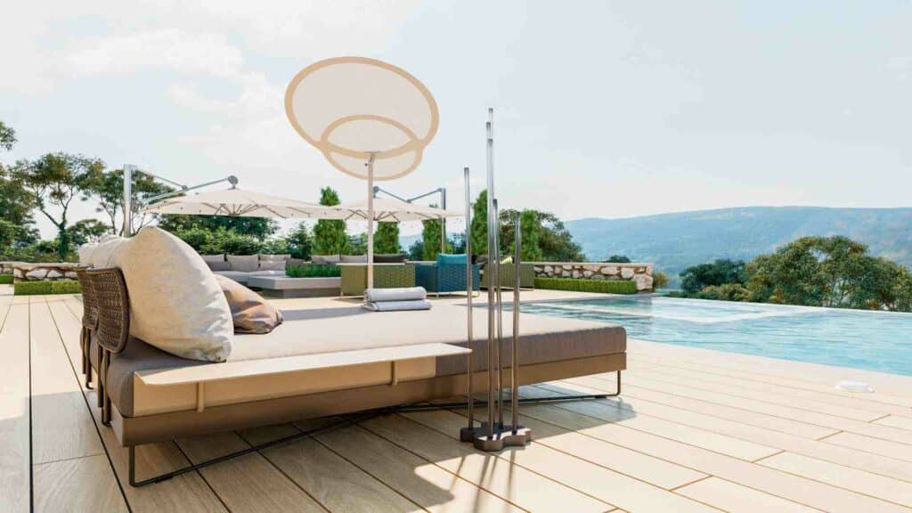 Maison d'extérieur de luxe avec piscine