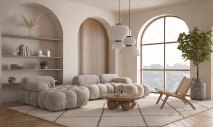 Photo d'un salon de luxe bien aménager et lumineux